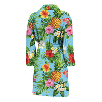 Pineapple Hawaiian Flower Tropical Men Bath Robe