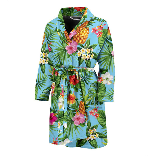 Pineapple Hawaiian Flower Tropical Men Bath Robe