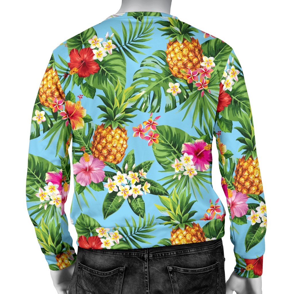 Pineapple Hawaiian Flower Tropical Men Crewneck Sweatshirt