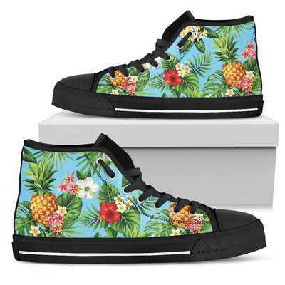 Pineapple Hawaiian flower Tropical Men High Top Shoes