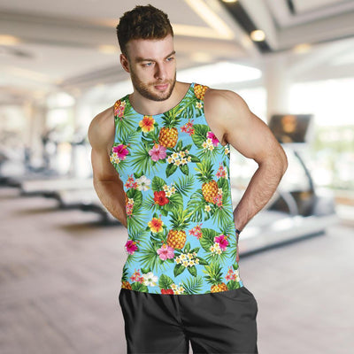 Pineapple Hawaiian flower Tropical Men Tank Top