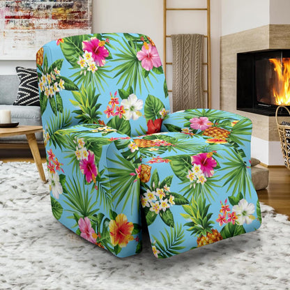 Pineapple Hawaiian flower Tropical Recliner Slipcover-JORJUNE.COM