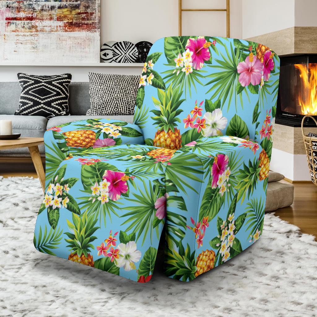 Pineapple Hawaiian flower Tropical Recliner Slipcover-JORJUNE.COM