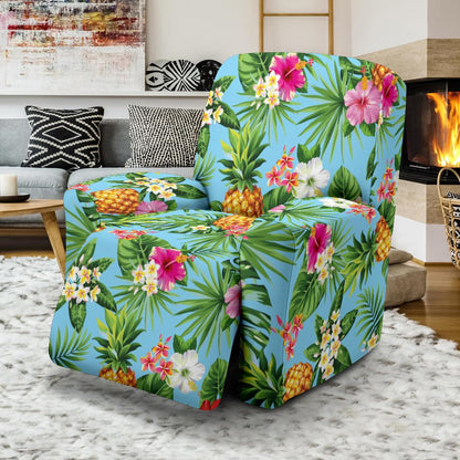 Pineapple Hawaiian flower Tropical Recliner Slipcover-JORJUNE.COM