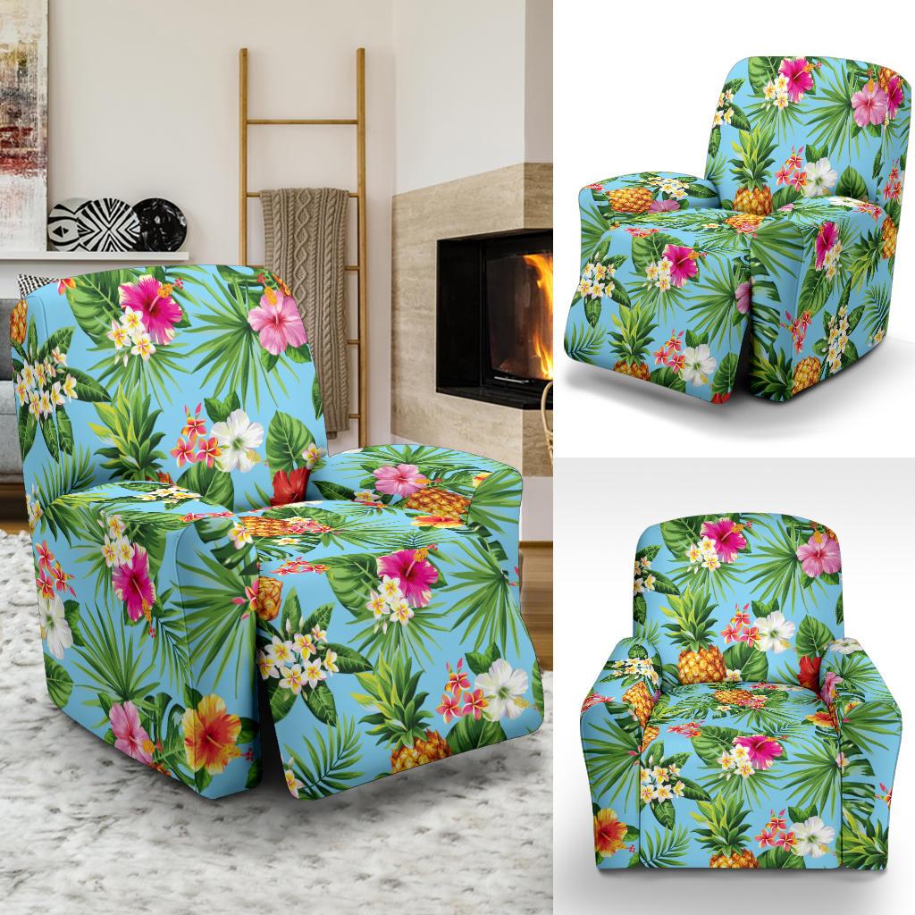 Pineapple Hawaiian flower Tropical Recliner Slipcover-JORJUNE.COM