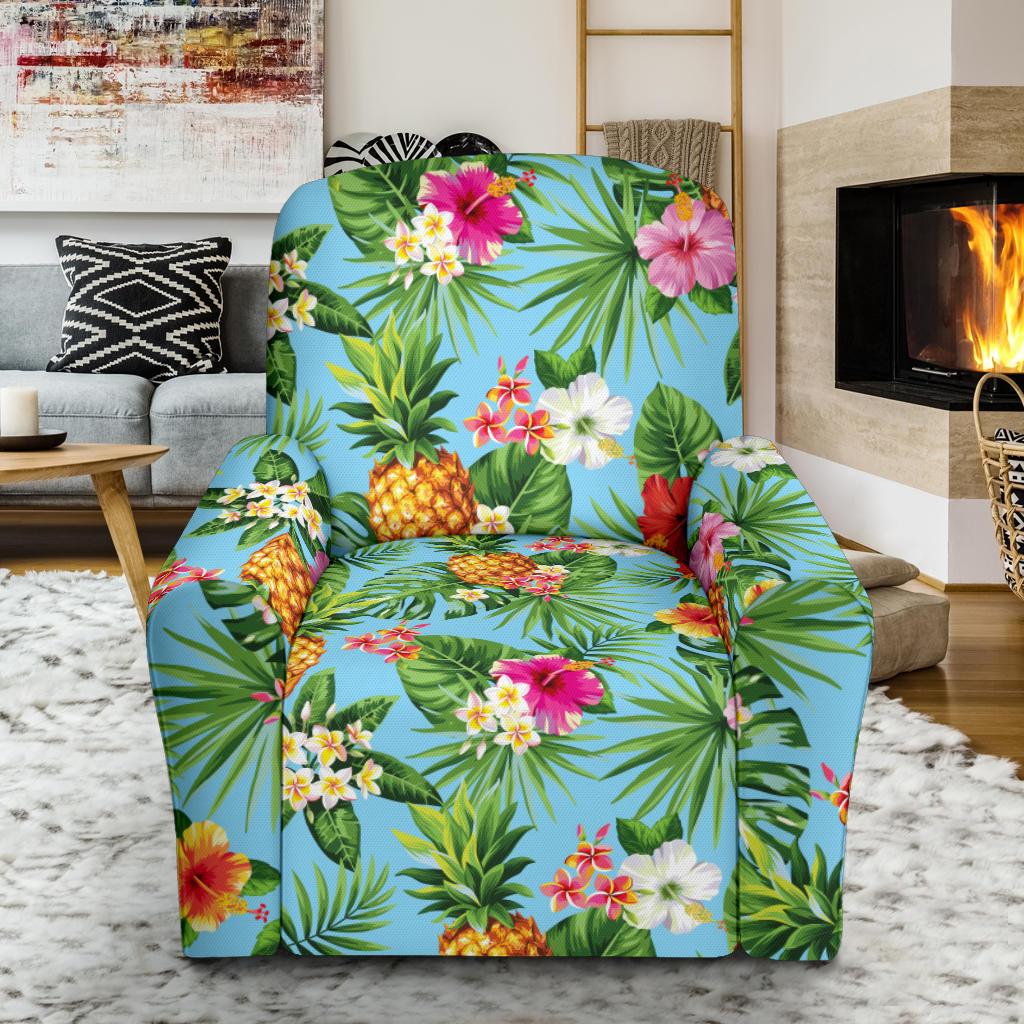 Pineapple Hawaiian flower Tropical Recliner Slipcover-JORJUNE.COM