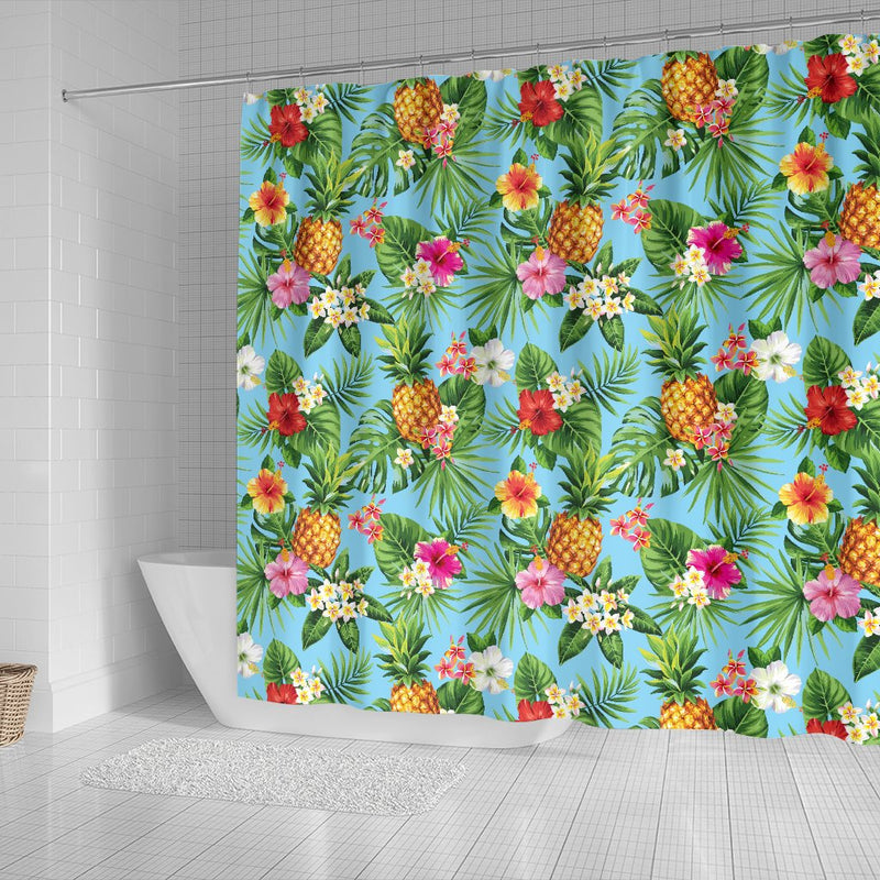Pineapple Hawaiian Flower Tropical Shower Curtain