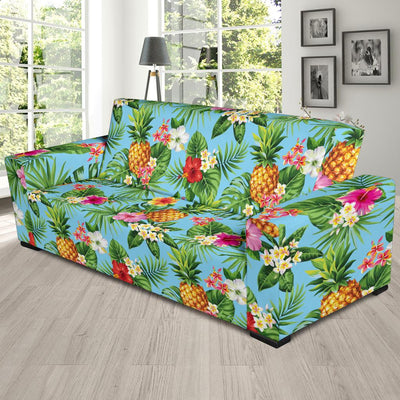 Pineapple Hawaiian flower Tropical Sofa Slipcover-JORJUNE.COM