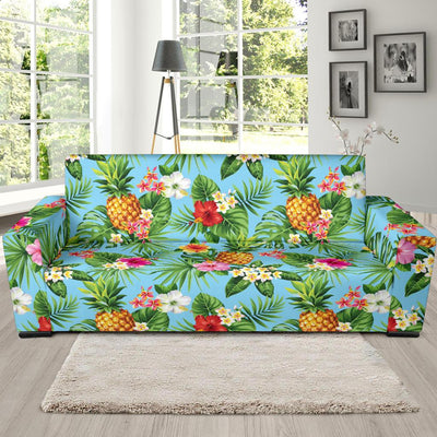 Pineapple Hawaiian flower Tropical Sofa Slipcover-JORJUNE.COM