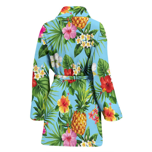 Pineapple Hawaiian flower Tropical Women Bath Robe