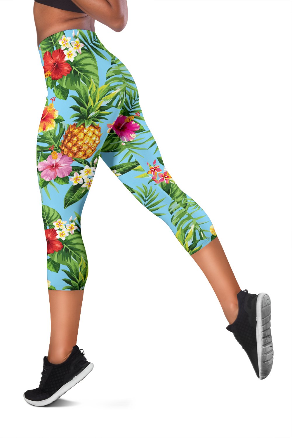 Pineapple Hawaiian Flower Tropical Women Capris