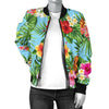 Pineapple Hawaiian Flower Tropical Women Casual Bomber Jacket