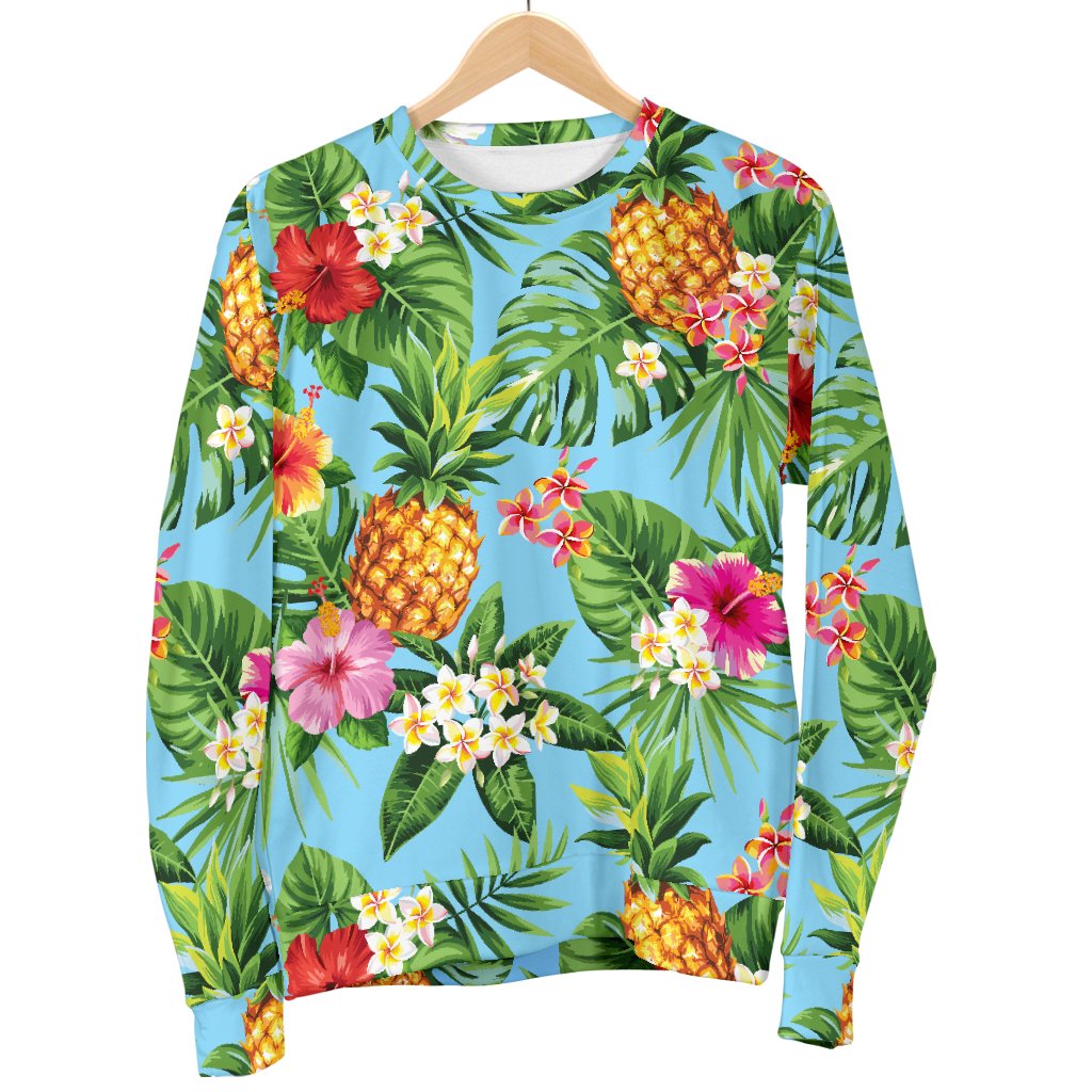 Pineapple Hawaiian Flower Tropical Women Crewneck Sweatshirt
