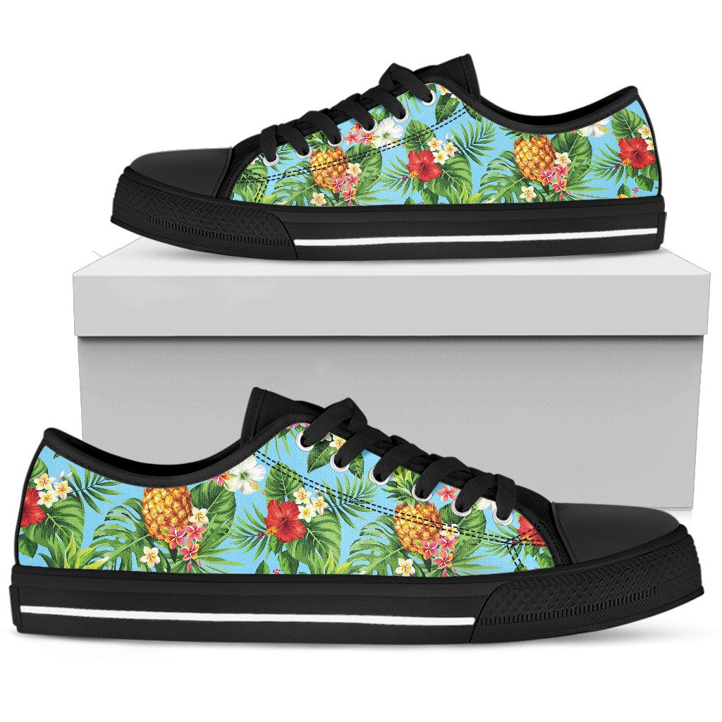 Pineapple Hawaiian flower Tropical Women Low Top Shoes