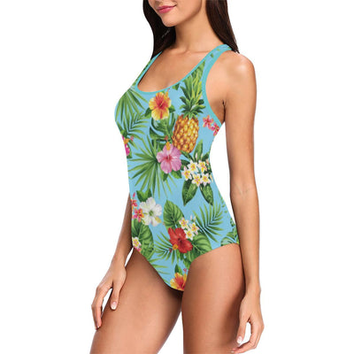 Pineapple Hawaiian flower Tropical Women's One Piece Swimsuit (Model S04)