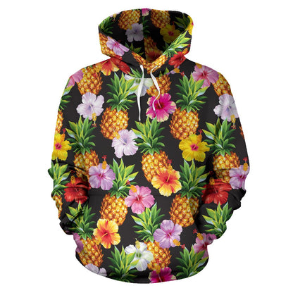 Pineapple Hibiscus All Over Print Hoodie