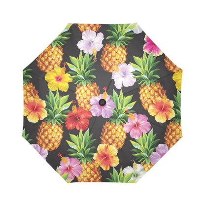 Pineapple Hibiscus Automatic Foldable Umbrella