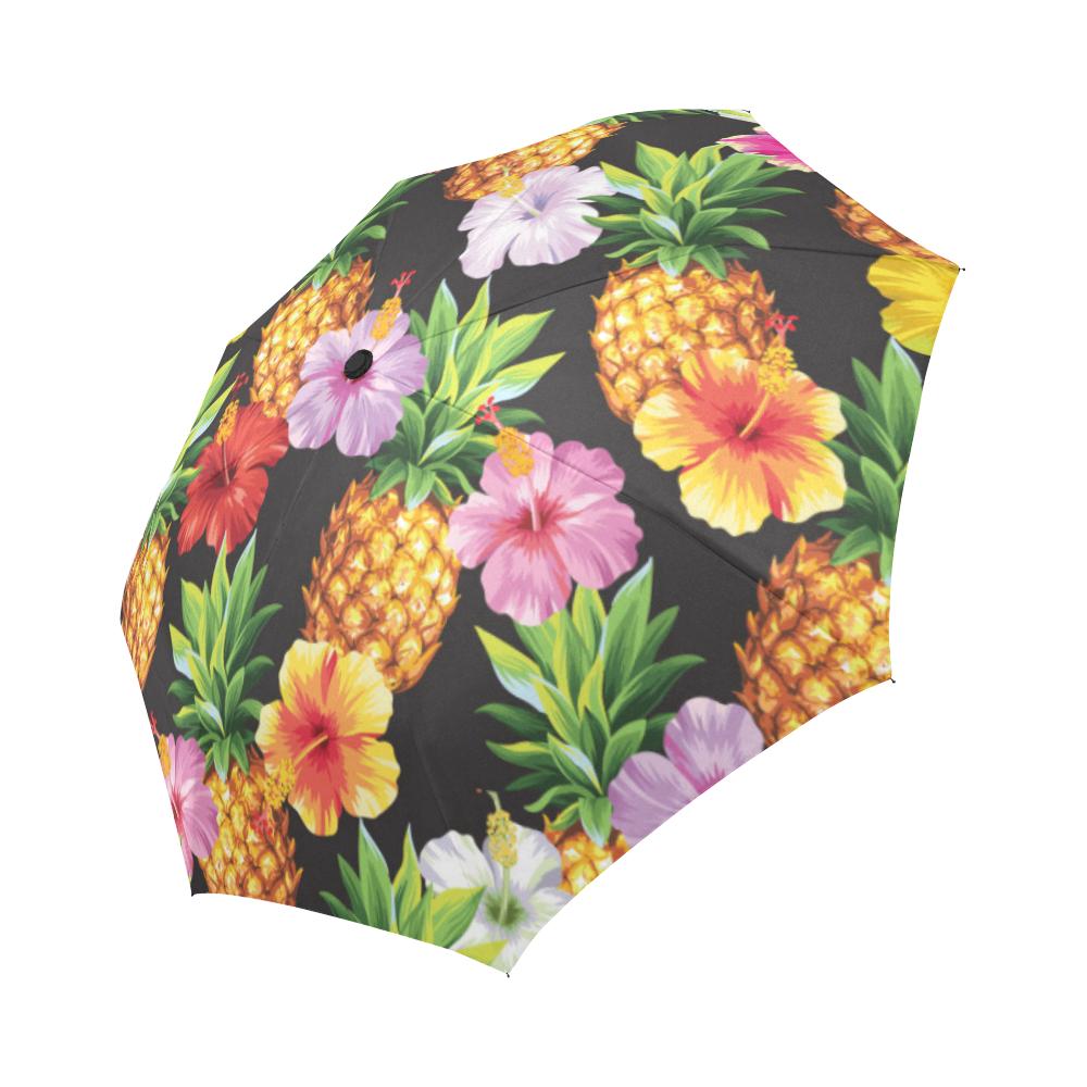 Pineapple Hibiscus Automatic Foldable Umbrella