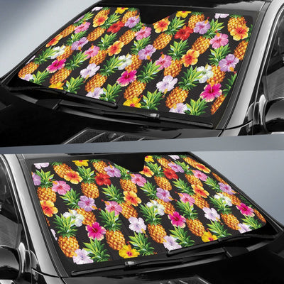 Pineapple Hibiscus Car Sun Shade-JorJune