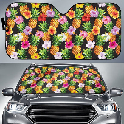 Pineapple Hibiscus Car Sun Shade-JorJune