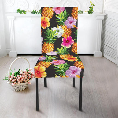 Pineapple Hibiscus Dining Chair Slipcover-JORJUNE.COM