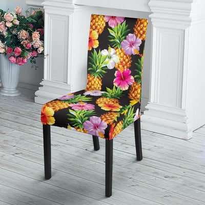 Pineapple Hibiscus Dining Chair Slipcover-JORJUNE.COM