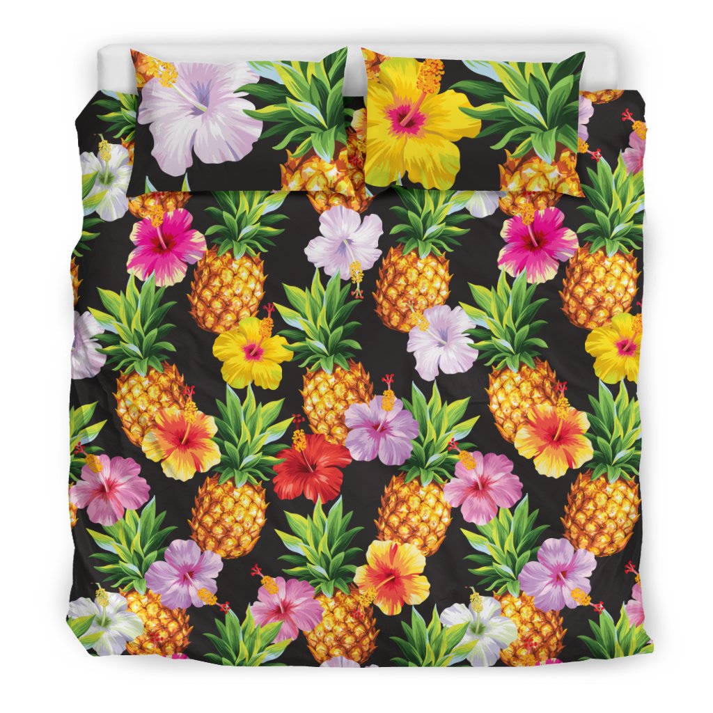 Pineapple Hibiscus Duvet Cover Bedding Set