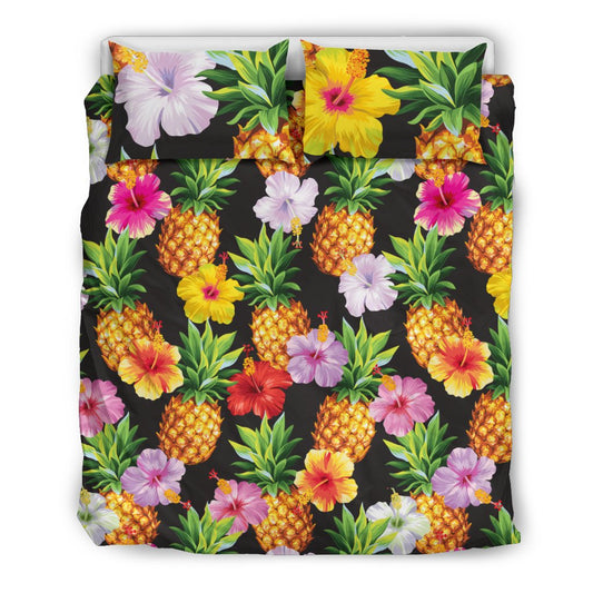 Pineapple Hibiscus Duvet Cover Bedding Set