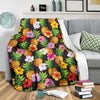 Pineapple Hibiscus Fleece Blanket