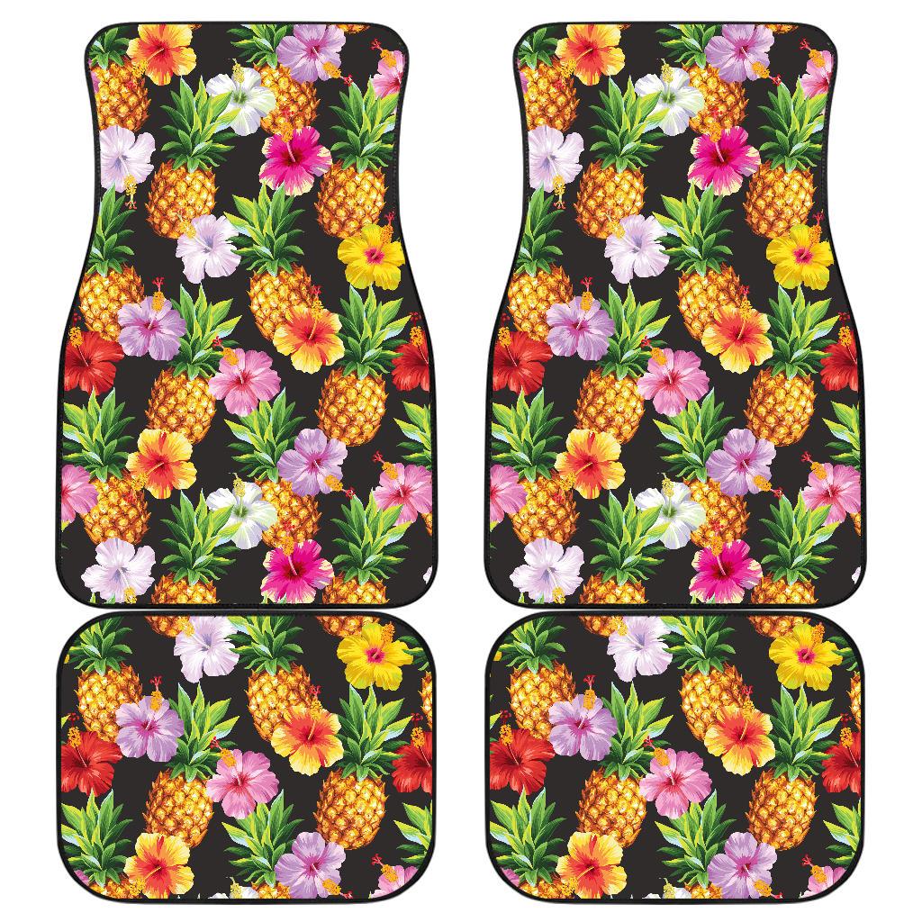 Pineapple Hibiscus Front and Back Car Floor Mats