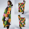 Pineapple Hibiscus Hooded Blanket-JORJUNE.COM