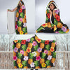 Pineapple Hibiscus Hooded Blanket-JORJUNE.COM