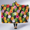 Pineapple Hibiscus Hooded Blanket-JORJUNE.COM