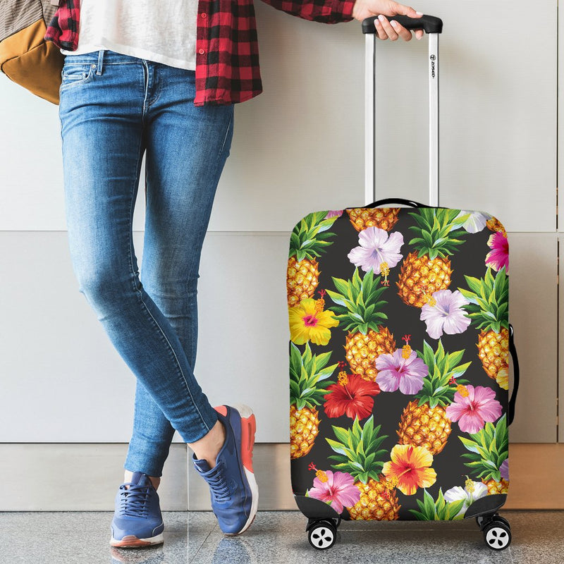 Pineapple Hibiscus Luggage Cover Protector