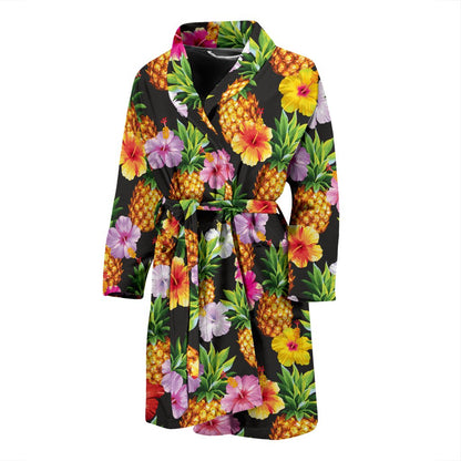Pineapple Hibiscus Men Bath Robe