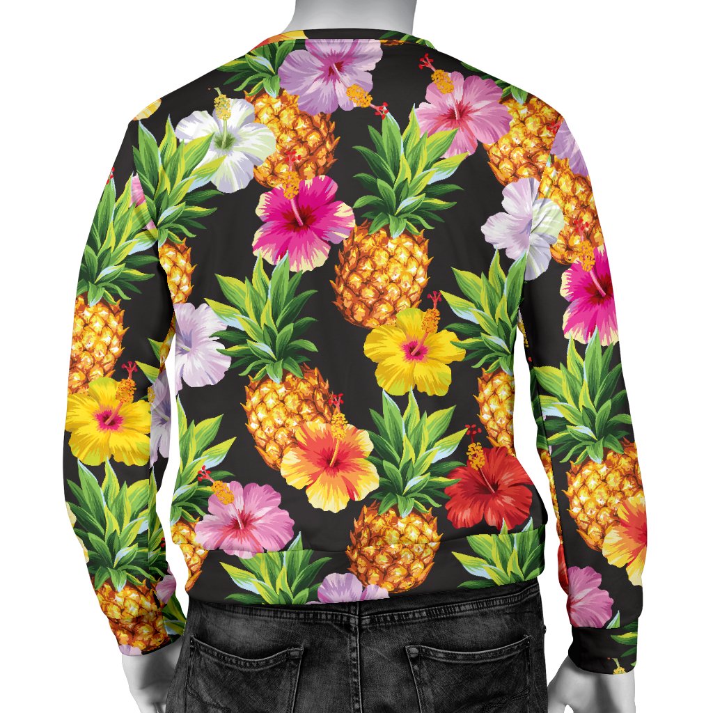 Pineapple Hibiscus Men Crewneck Sweatshirt