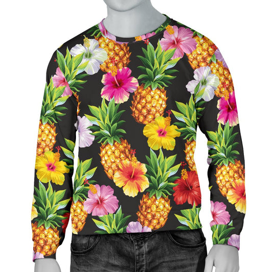 Pineapple Hibiscus Men Crewneck Sweatshirt
