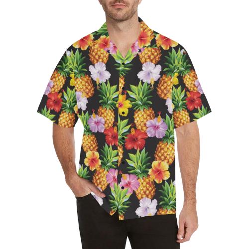 Pineapple Hibiscus Men Hawaiian Shirt