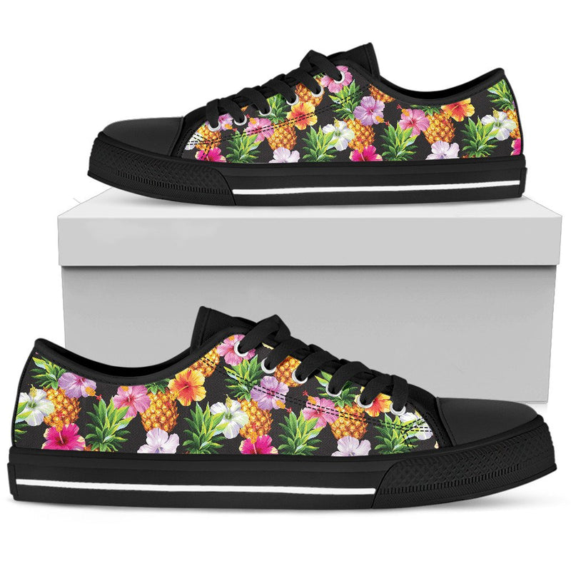 Pineapple Hibiscus Men Low Top Shoes