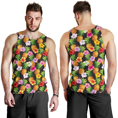 Pineapple Hibiscus Men Tank Top