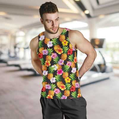 Pineapple Hibiscus Men Tank Top