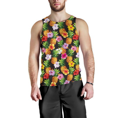 Pineapple Hibiscus Men Tank Top