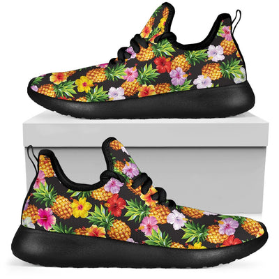Pineapple Hibiscus Mesh Knit Sneakers Shoes
