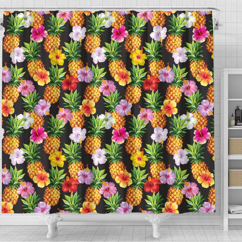 Pineapple Hibiscus Shower Curtain