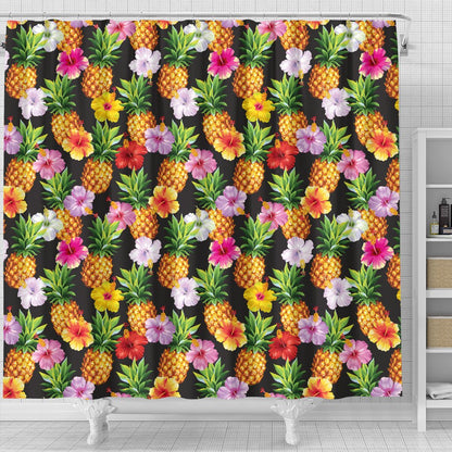 Pineapple Hibiscus Shower Curtain