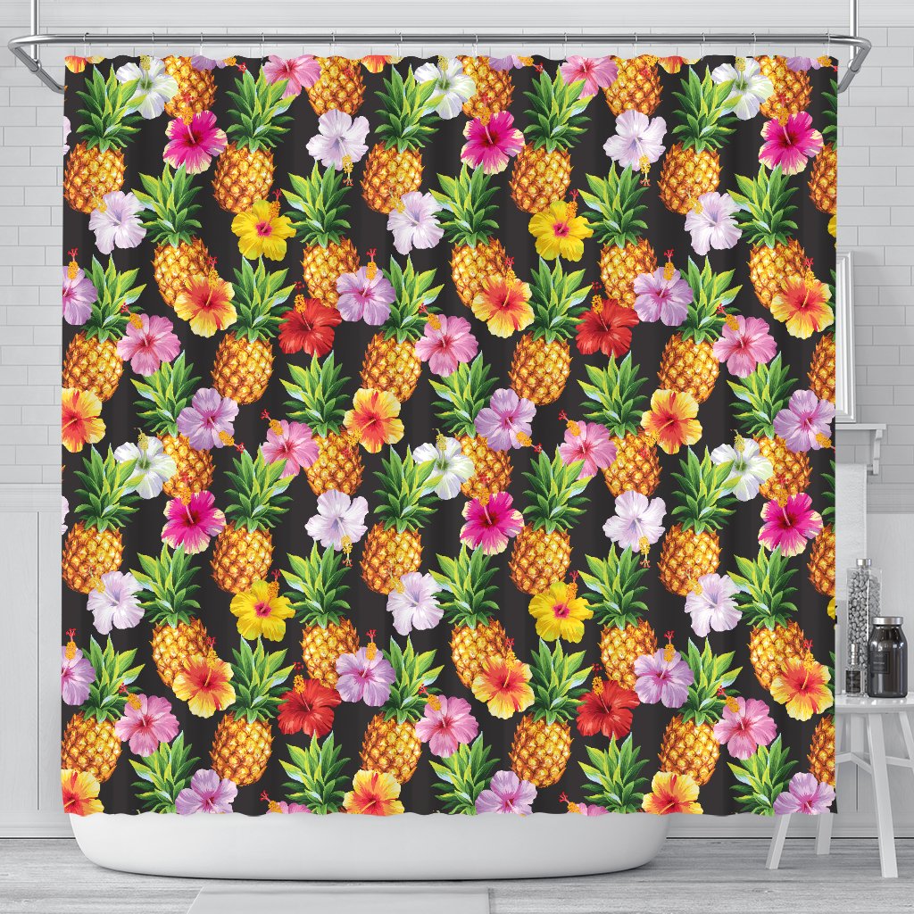 Pineapple Hibiscus Shower Curtain