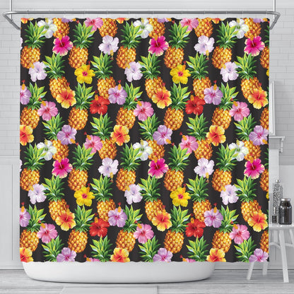 Pineapple Hibiscus Shower Curtain