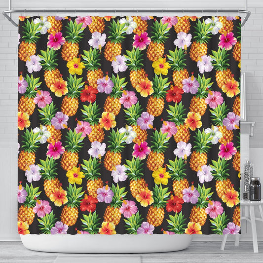 Pineapple Hibiscus Shower Curtain