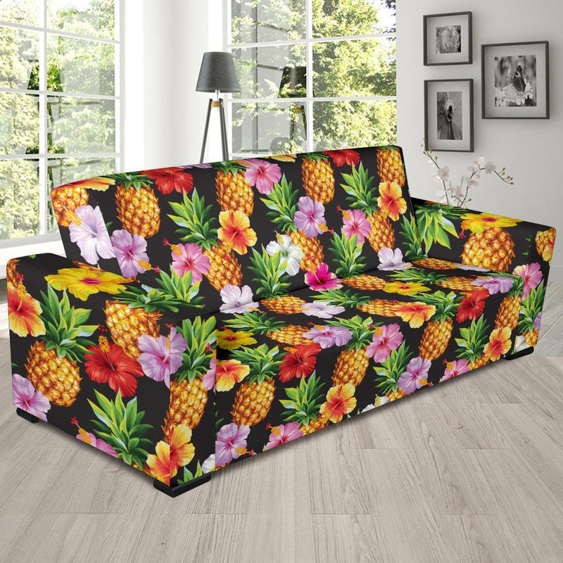 Pineapple Hibiscus Sofa Slipcover-JORJUNE.COM