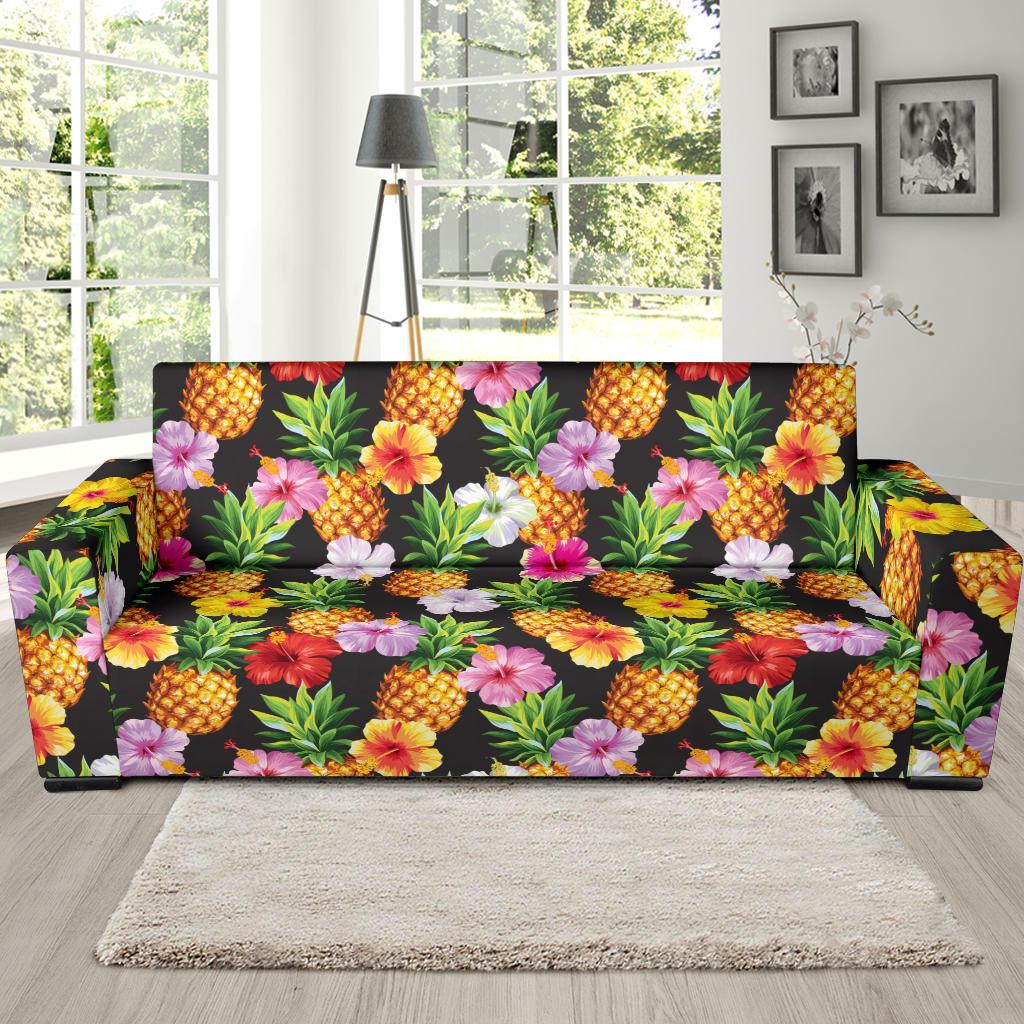 Pineapple Hibiscus Sofa Slipcover-JORJUNE.COM